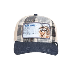 BASEBALL CAP FREE SPIRITED PROCIONE PLAID BEIGE BLU